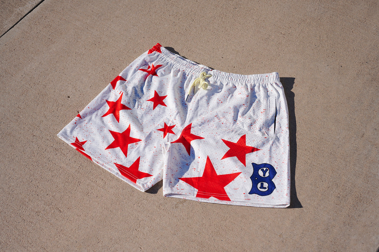 BYL "U ARE A STAR" Mesh Shorts " OFF WHITE"